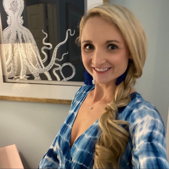 NWT America & Beyond Blue Tie Dye Romper | Size Medium - Picture 5 of 6